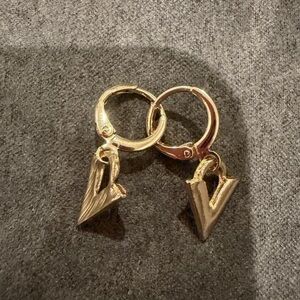 Target Gold Hoop Earrings with V Charms